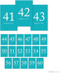 Andaz Press Aqua Turquoise Wedding Table Numbers 41-60, 4x6-Inches Table Number by AndazPress