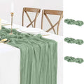 3 Pack Sage Green Cheesecloth Table Runner 10FT 120 Inches Green Gauze Table by BlueTopCoLtd