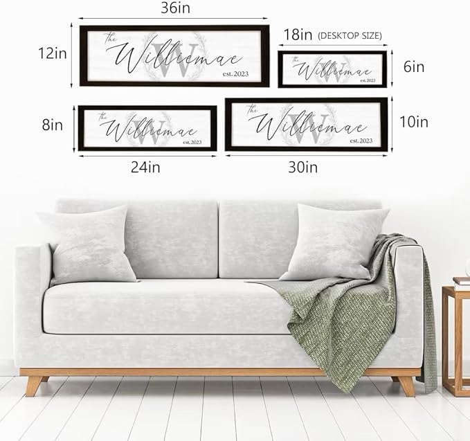 Last Name Signs for Home, Personalized Wall Decor, Monogram Gifts, Framed - Image 3