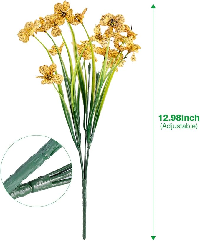 20 Bundles Artificial Flowers Outdoor UV Resistant Fake Flowers No Fade Faux - Image 7