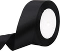 Black Solid Satin Ribbon 1-1/2 Inch 25 Yards Solid Polyester Fabric Ribbon by Riunbb