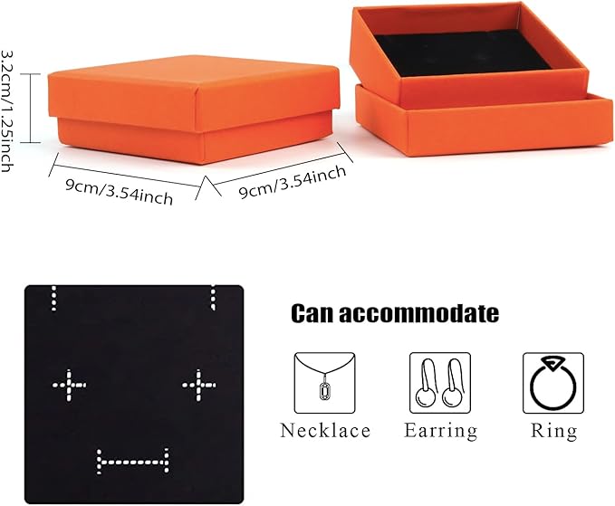 Gift Box Necklace Earring Ring Box Gift Box, 12 Pieces Square Cardboard Jewelry - Image 2