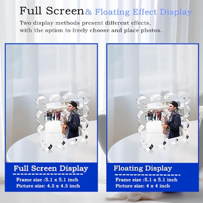 4x4 Inch Magnetic Acrylic Picture Frame, 10+10mm Thick Block, Double Sided - Image 6