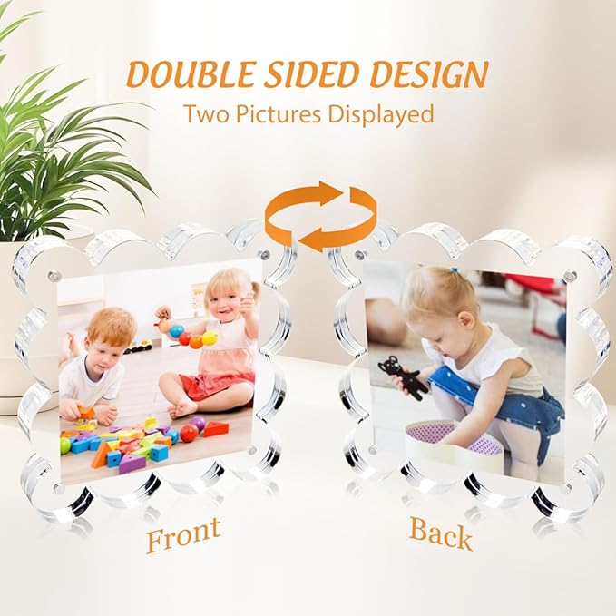 4x4 Inch Magnetic Acrylic Picture Frame, 10+10mm Thick Block, Double Sided - Image 3