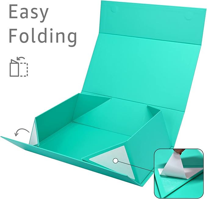 LIFELUM Green Blue Gift Box 13.85 x 8.35 x 4.45 inch, 1 Pack Big Gift Box - Image 2
