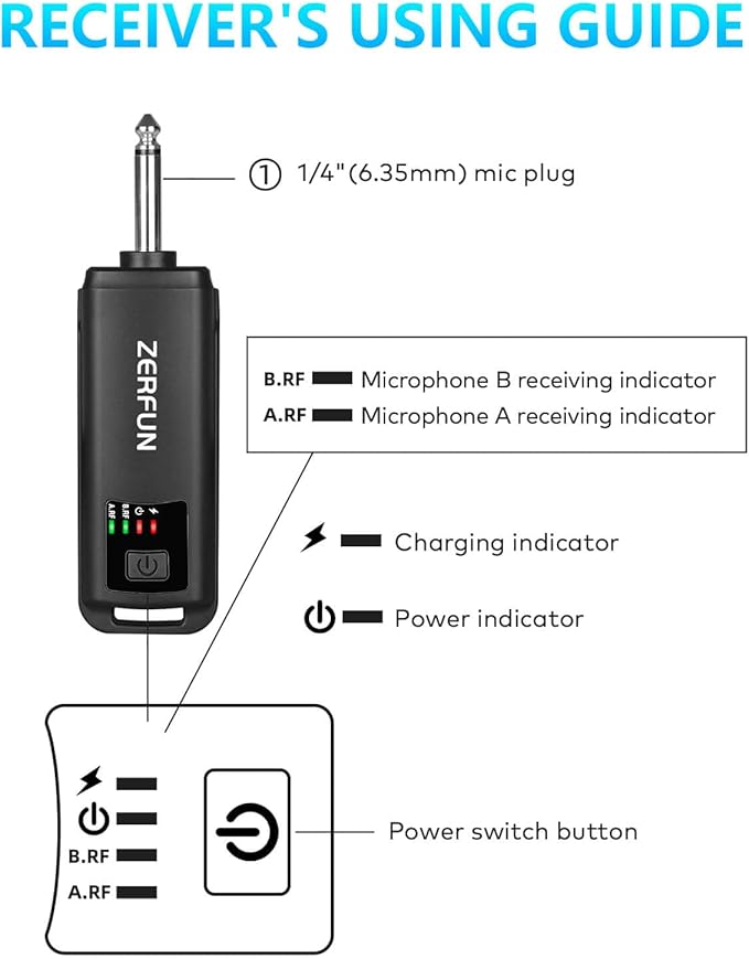 Rechargeable Wireless Microphones Dual, Pro Handheld Cordless Mics System - Image 6
