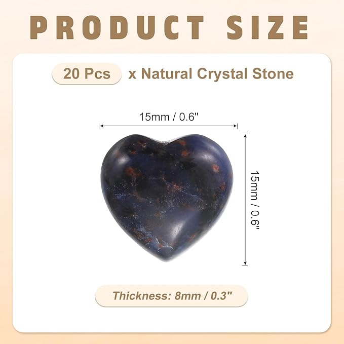 PATIKIL 20 Pcs Natural Heart Shaped Crystal Stone, 0.6 Inch Mini Polished Love - Image 2