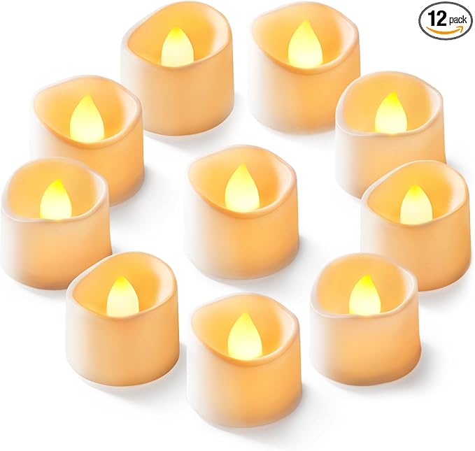 Homemory 12-Pack Flameless LED Tea Lights Candles Battery Operated, 200+Hour by Homemory