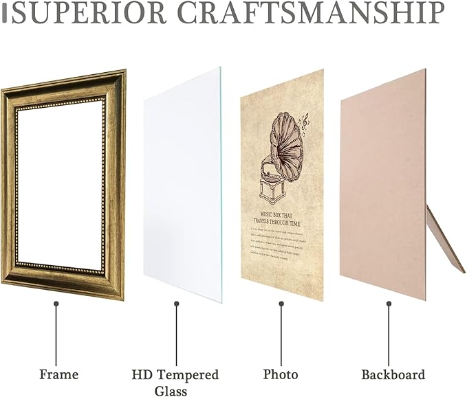 8x10 Picture Frame, Ornate Finish Photo Frame Farmhouse Rustic Vintage - Image 2