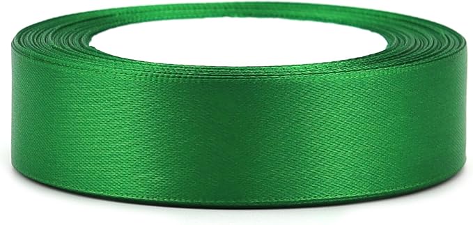 Green Solid Satin Ribbon 1 Inch 25 Yards Solid Polyester Fabric Ribbon - Image 3