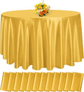 12 Pack 108 Inch Gold Satin Tablecloth by fani