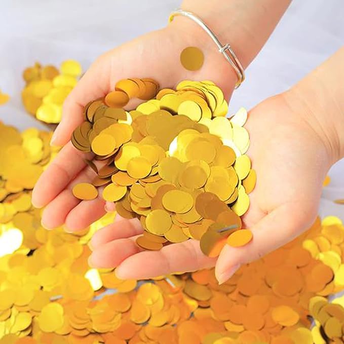 Gold Foil Confetti, Round Dots Glitter Table Confetti, Sparkling - Image 3