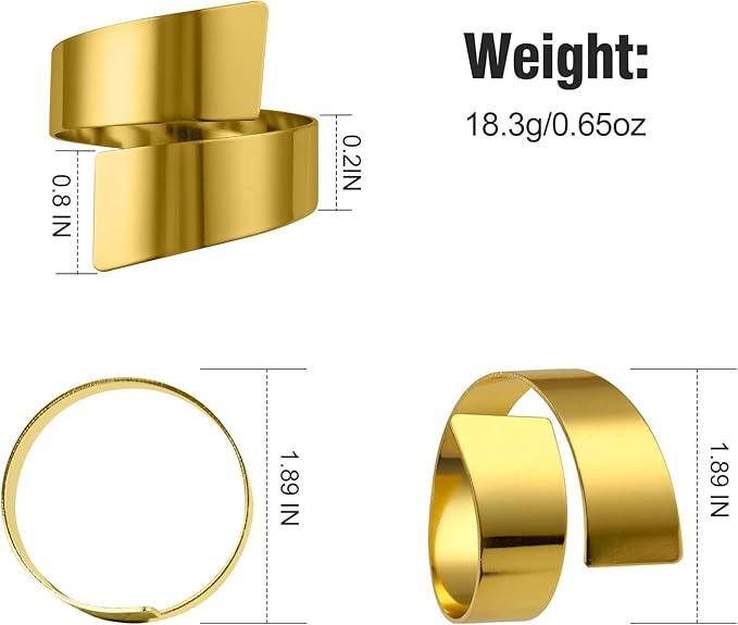 Gold Napkin Rings Set of 10, Metal Material - Image 2