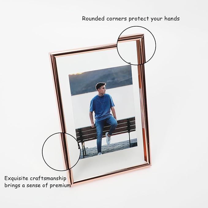 Rose Gold Floating Frame with Romantic Heart, - Image 4