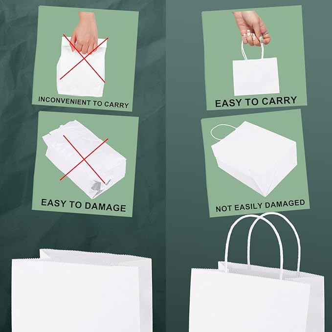 METRONIC Paper Gift Bags 5.25x3.75x8 50Pcs, Kraft Paper Bags - Image 5