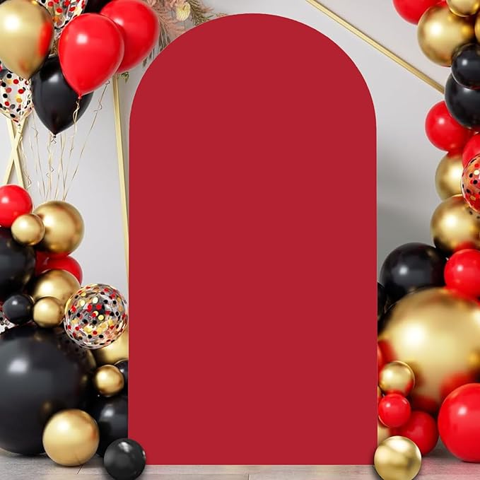 Red Arch Cover Wedding Arch Stand Covers 7.2FT Arch-Backdrop-Cover Spandex Arch by SOMUAUY