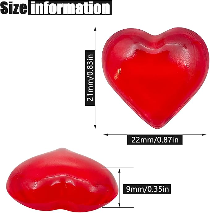 200pcs 3D Red Acrylic Heart 22 mm Acrylic Hearts Shaped Plastic Heart Vase - Image 2