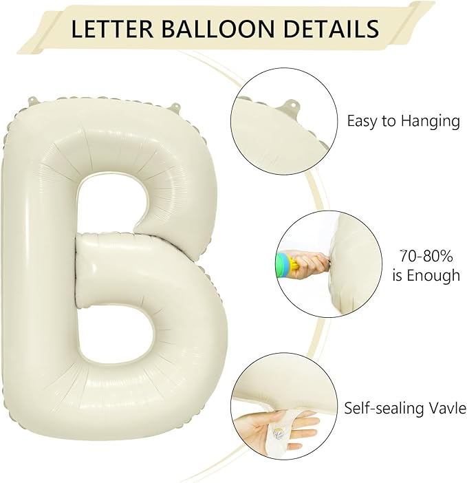 40 Inch Beige BRIDE Balloons Luxury Wedding Decor - Image 4