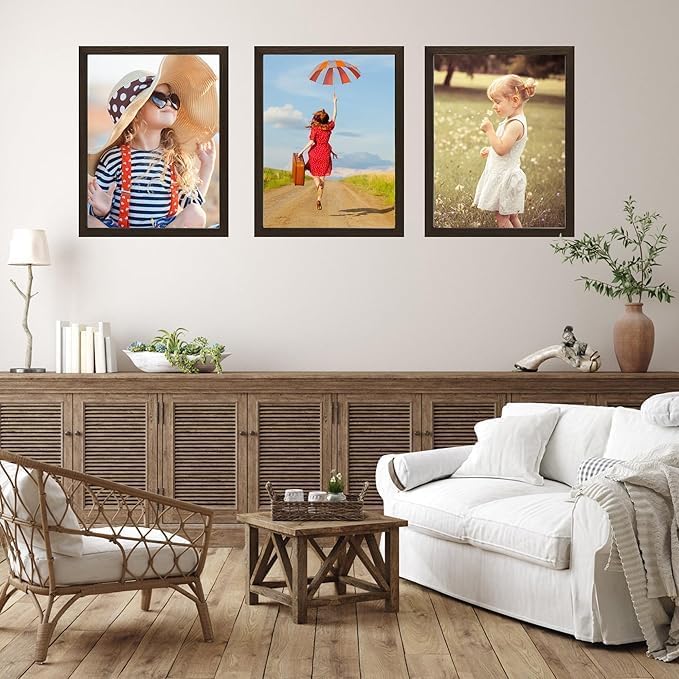 KTKDE A1 Poster Frame 23.4x33.1 Walnut Woodgrain, Vertical & Horizontal Wall - Image 4