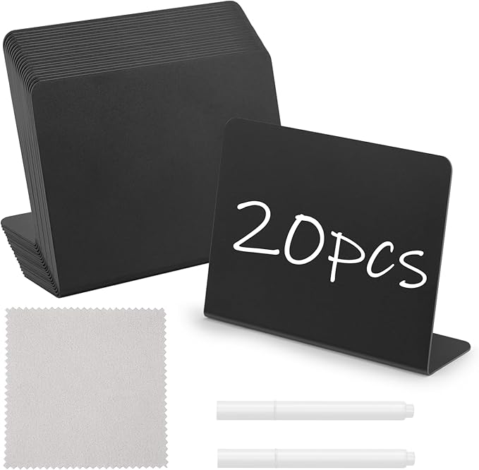 20 Pcs 4"x3" Mini Chalkboard Signs by JEFURE