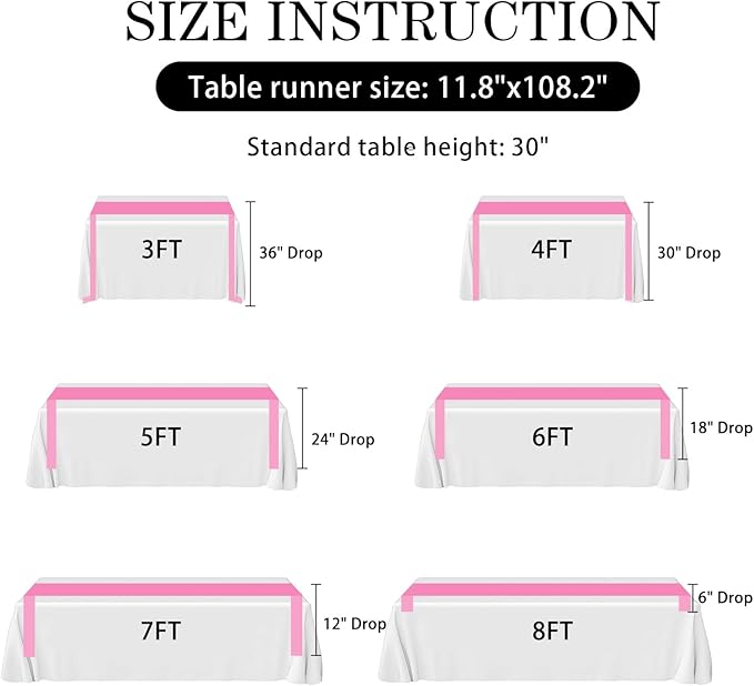 SHEJIZE 20 Pack Pink Satin Table Runner 12x108 Inches Long, Bright Silky Smooth - Image 9
