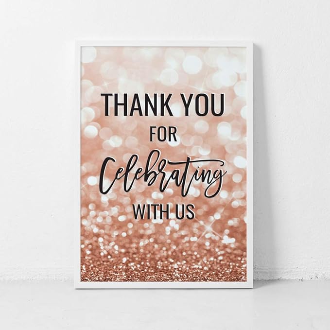 Andaz Press Extra Large Wedding Easel Board Party Sign, 12x18-inch, Glitzy Faux - Image 4