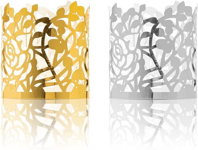 100pcs Disposable Rose Flower Paper Napkin Rings Laser Cut Foil Paper Napkin - Image 6