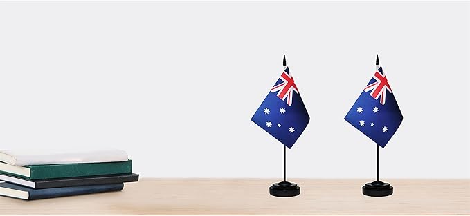 Australia Australian Deluxe Desk Flag Set Small Mini Miniature Australia - Image 6