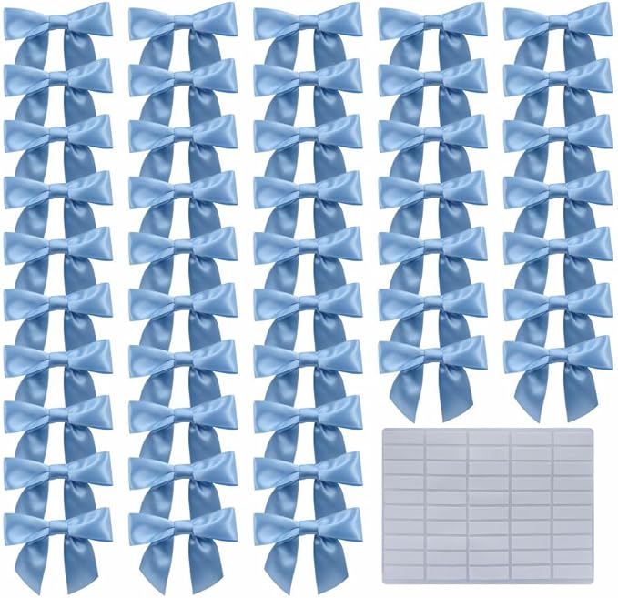 2.5" Hgzgch Light Blue Satin Ribbon Bow by Unknown