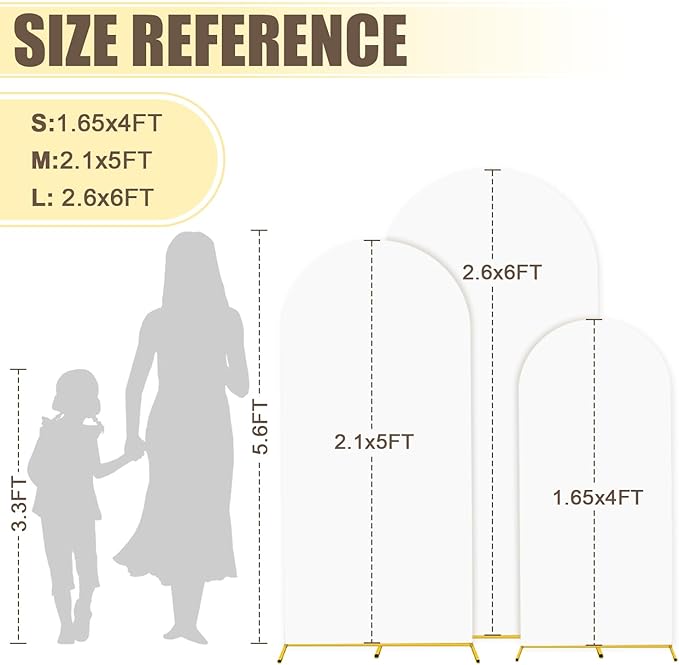 MODFUNS Metal Arch Backdrop Stand and Cover Set 4&5&6ft Gold Arch Backdrop - Image 4
