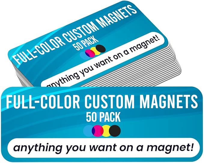 Magnet Me Up Custom 10x3 Inch Rectangle Magnet, 50 Pack, Customizable by MagnetMeUp