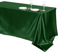 TURSTIN 1 Packs Dark Green Satin Tablecloth 102 x 58 Inch Overlay Satin Table by TURSTIN