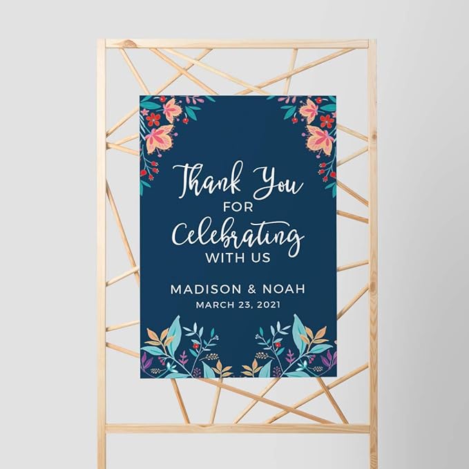 Andaz Press Personalized Extra Large Wedding Easel Board Party Sign, 12x18-inch - Image 3