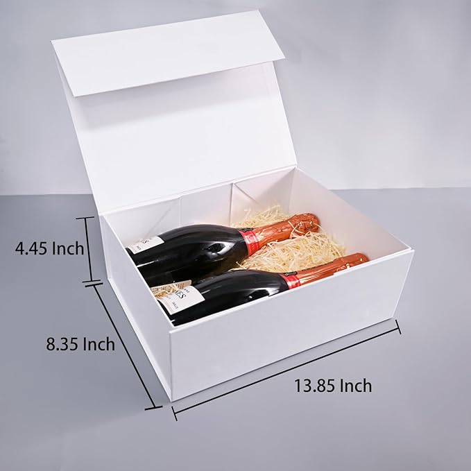 LIFELUM White Gift Box 13.85 x 8.35 x 4.45 inch Wedding Gifts Box - Image 4