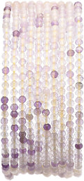 Faceted Natural Purple Fluorite Stone Round Loose Semi Gemstone Beads by Beadia
