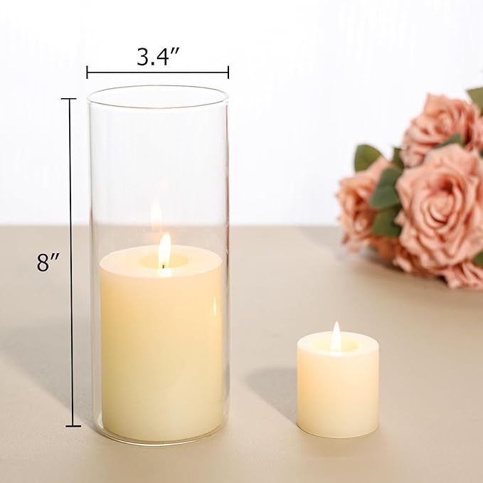 7Pcs Glass Cylinder Vase for Centerpieces Clear Glass Flower Vases Bulk - Image 6