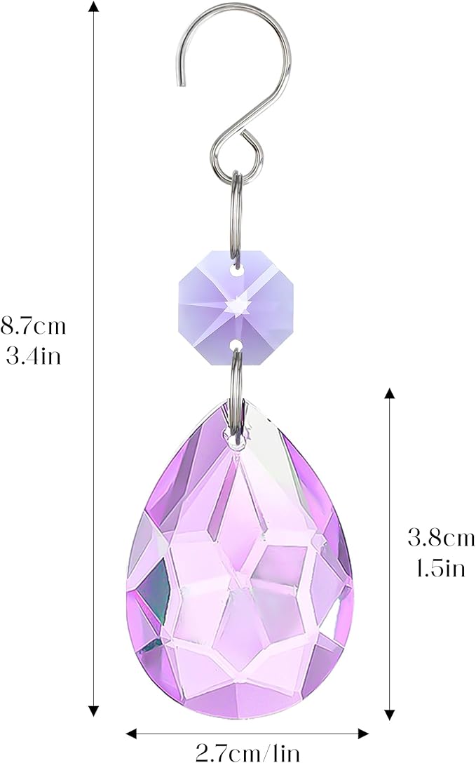 H&D HYALINE & DORA 3Inch Crystal Suncatcher Bauhinia Prisms Pendants 10Pcs - Image 5