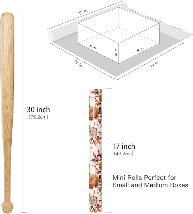 RUSPEPA Fall Floral Wrapping Paper Roll - Image 7