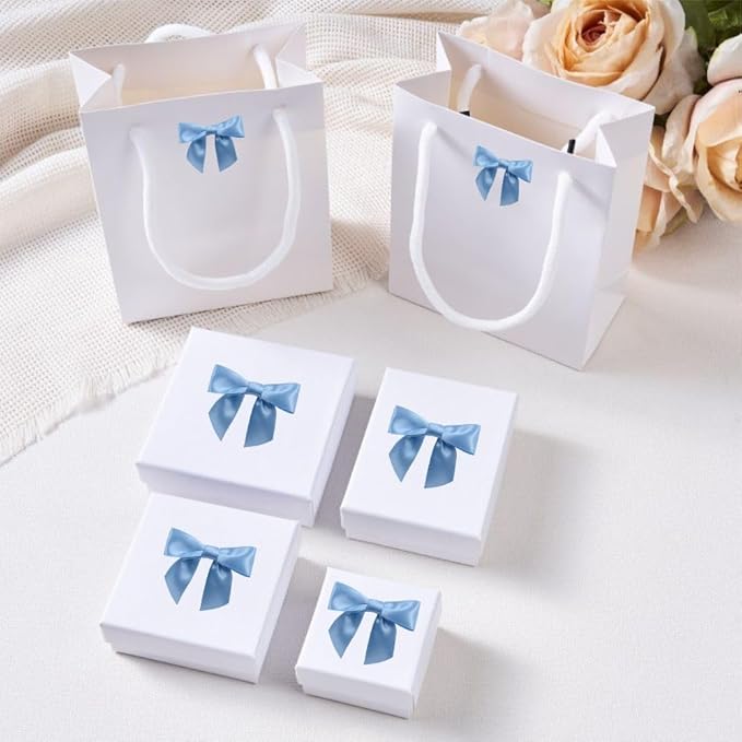 2.5" Hgzgch Light Blue Satin Ribbon Bow - Image 9