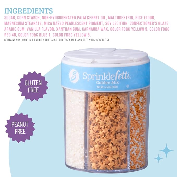 Sweets Indeed Sprinkles 6 Cell Edible Sprinkle Mix Jimmies Perfect - Image 5