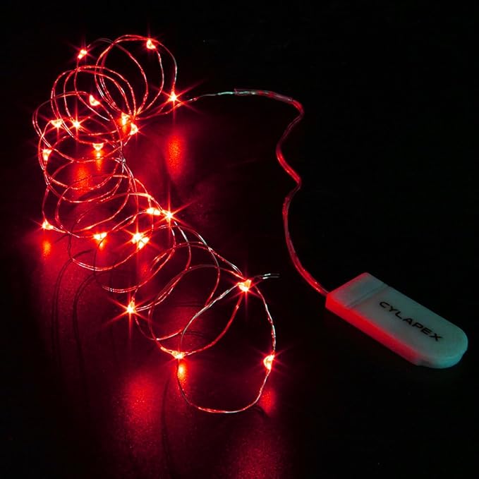 CYLAPEX 6 Pack Red Fairy Lights String Battery Operated Fairy Lights Firefly - Image 3