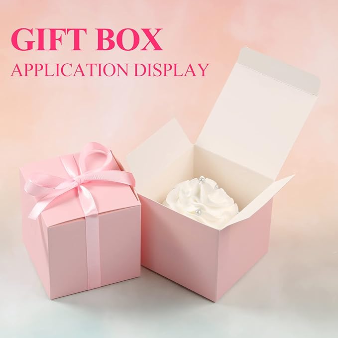 COTOPHER 100pcs Wedding Favor Boxes, Paper Gift Boxes 3x3x3 Inches Small Gift - Image 3