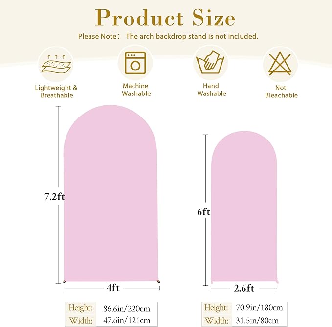 7.2FT 6FT Arch Backdrop Cover for Wedding, Birthday Party Decor, Chiara - Image 6