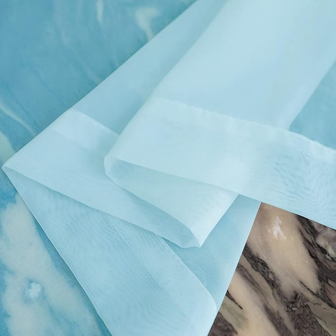 Window Lake Blue Sheer Curtains 48 Inches Width 45 Inches Long 2 Panels Sheer - Image 5