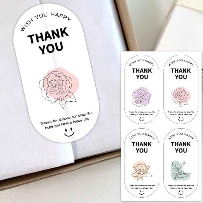 500 Pieces Sealing Large Thank You Stickers, Large Gift Flower Decorative - Image 3