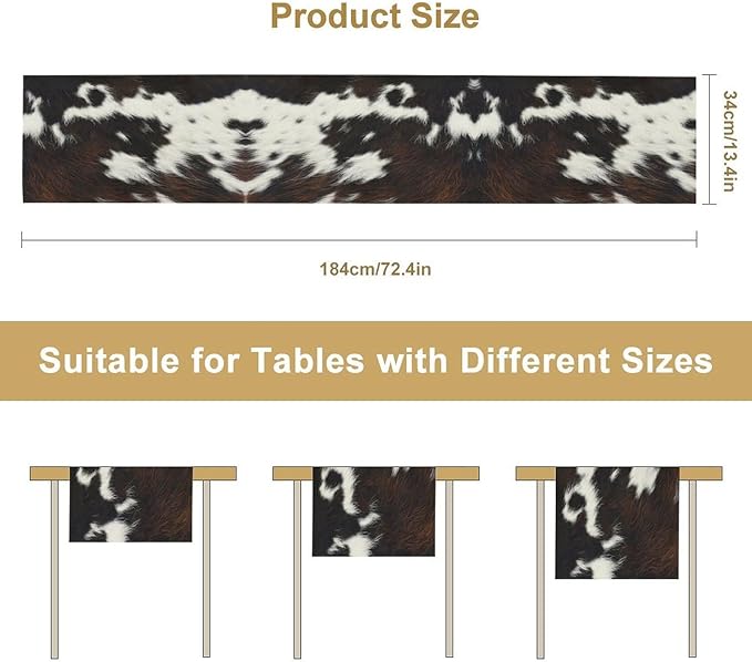 Cow Print Table Runner, 13x60 Inch - Image 2