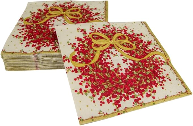 Caspari Entertaining Pepper Berry Cocktail Napkins - Image 5