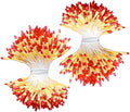 HAHIYO 700Pcs 2mm Yellow and Red Matte Double Head Flower Stamen Pistil by HAHIYO