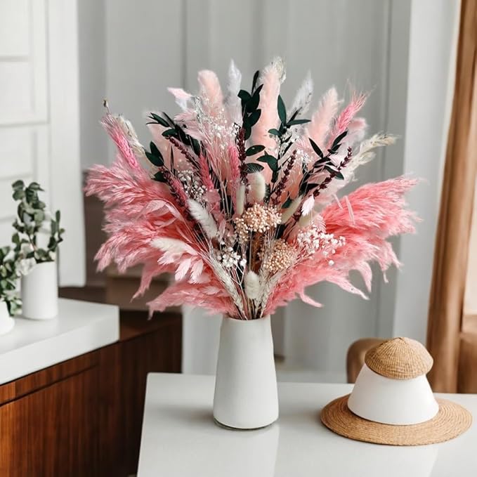 Pink Pampas Grass Dried Flowers Bouquet - Image 8