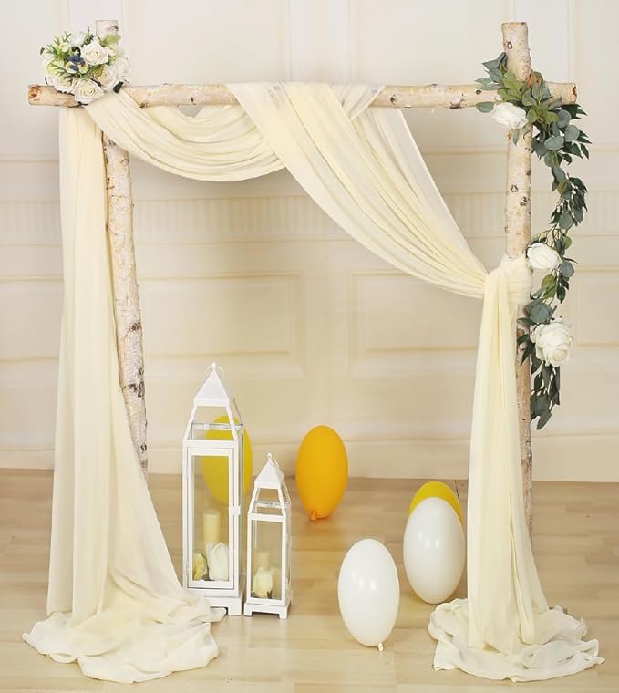 SHERWAY 2 Panels 30Ft Extra Long Chiffon Arch Drapes - Image 3